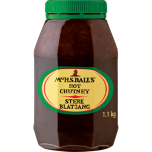 a tub of Mrs Balls Chutney Hot 1.1Kg