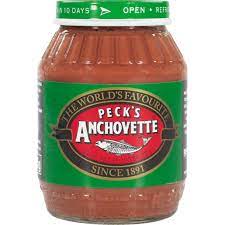 a bottle of Pecks Anchovette 225g