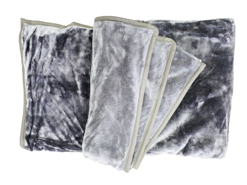 Queen Faux Mink Blanket Charcoal 2 Ply