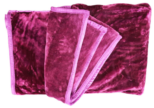 Queen Faux Mink Blanket Plum 2 Ply