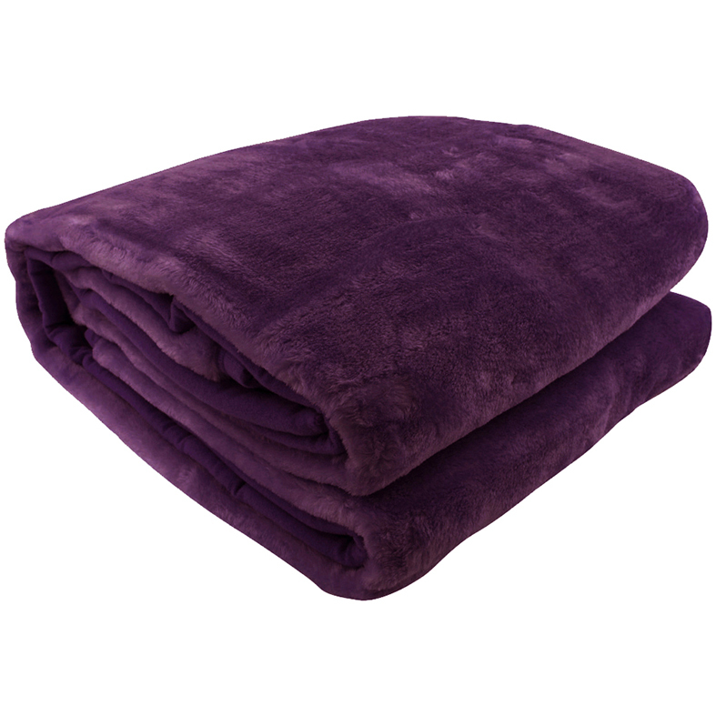 Queen Faux Mink Blanket Plum 2 Ply Merco Trading Company