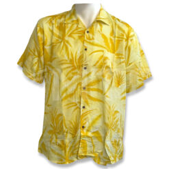 Mens Rayon Shirt Yellow Floral