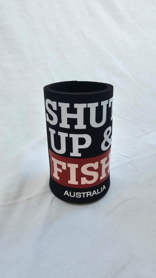 'Shut Up & Fish' Stubby Holder with Bottom