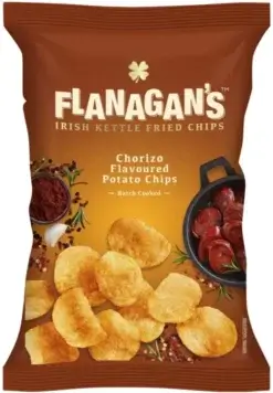 Flanagan's Kettle Fried Chips Chorizo 120g Best Before 25 Jul 2025