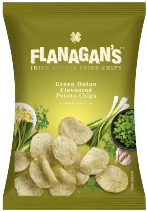 Flanagan's Kettle Fried Chips Green Onion 120g Best Before 2 Sept 2025