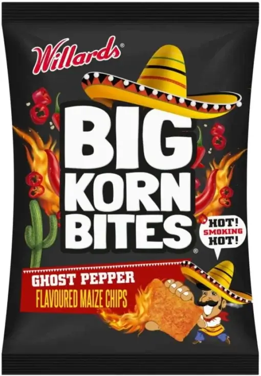 Willards Big Korn Bites Ghost Pepper 120g Best Before 23 June 2025