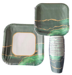 Disposable 60 Piece Paper Plate & Cup Set - Image 9