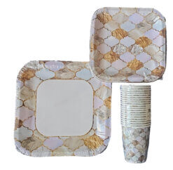 Disposable 60 Piece Paper Plate & Cup Set - Image 7