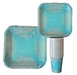 Disposable 60 Piece Paper Plate & Cup Set - Image 6