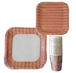 Disposable 60 Piece Paper Plate & Cup Set - Image 5