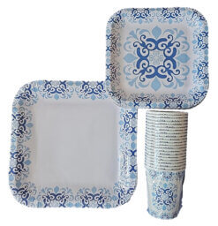 Disposable 60 Piece Paper Plate & Cup Set - Image 4