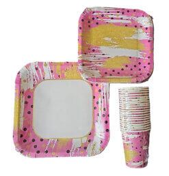 Disposable 60 Piece Paper Plate & Cup Set - Image 3