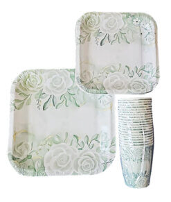 Disposable 60 Piece Paper Plate & Cup Set